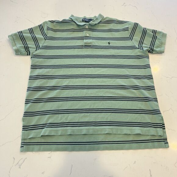 VTG Y2K Polo Ralph Lauren  Striped Shirt  90s Preppy Cotton Size XL - Picture 1 of 10
